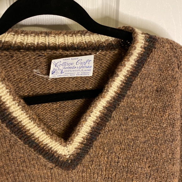 Cottage Craft Tweeds & Yarns 100% Wool Fisherman Sweater Size S - Picture 6 of 8